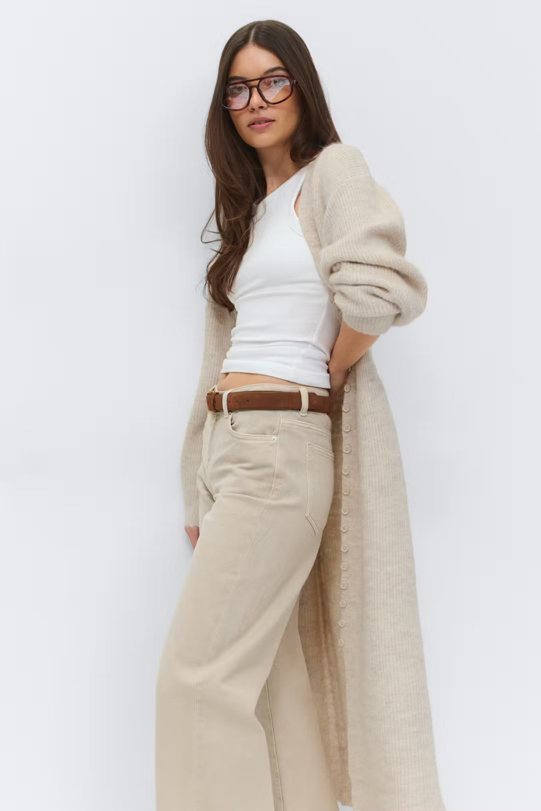 Shaped Knitted Cardigan Dress